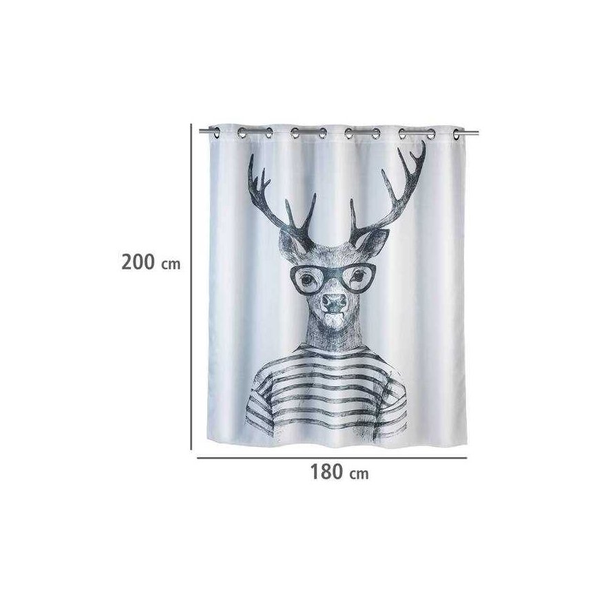 Mr Deer shower curtain, textile, 180x200 cm, WENKO – 2