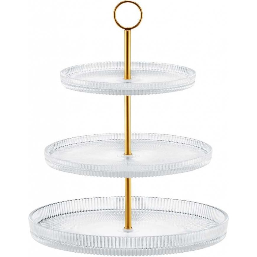 Three-tier cake stand For curly hair 29 cm gold AMBITION