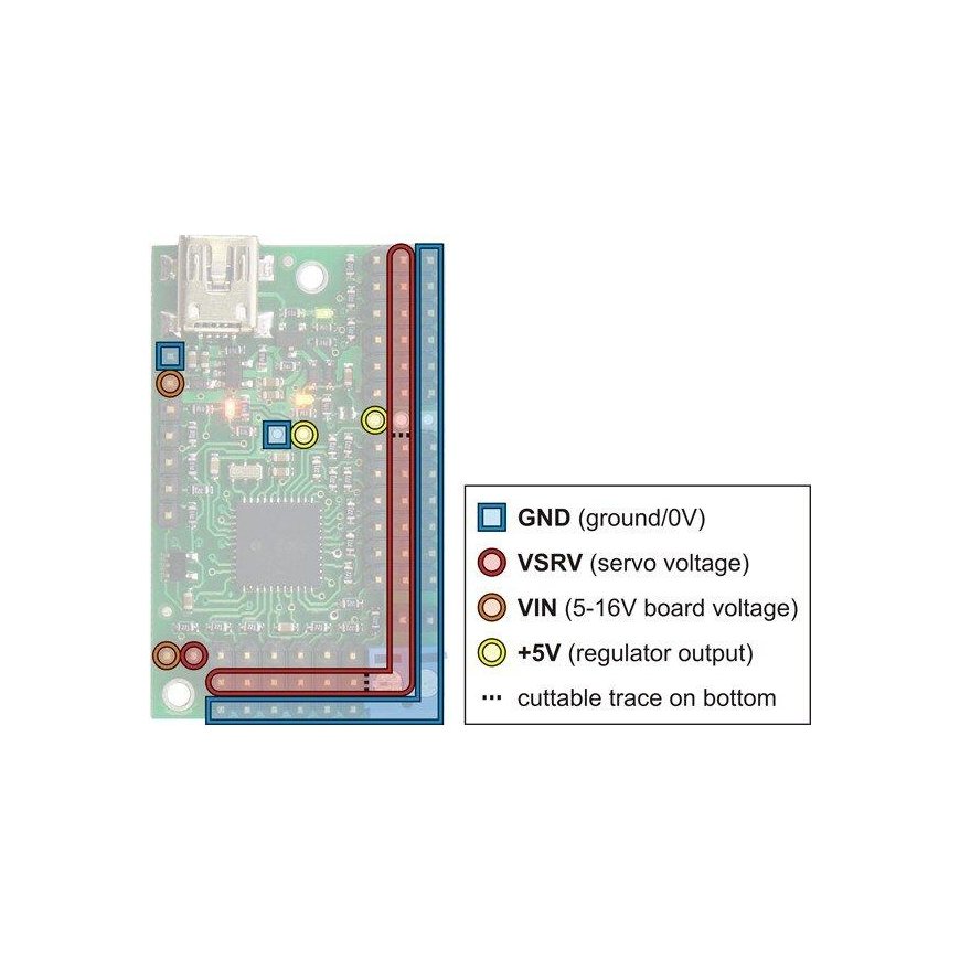 Mini Maestro USB 18-channel servo controller, Pololu 1354 – 3