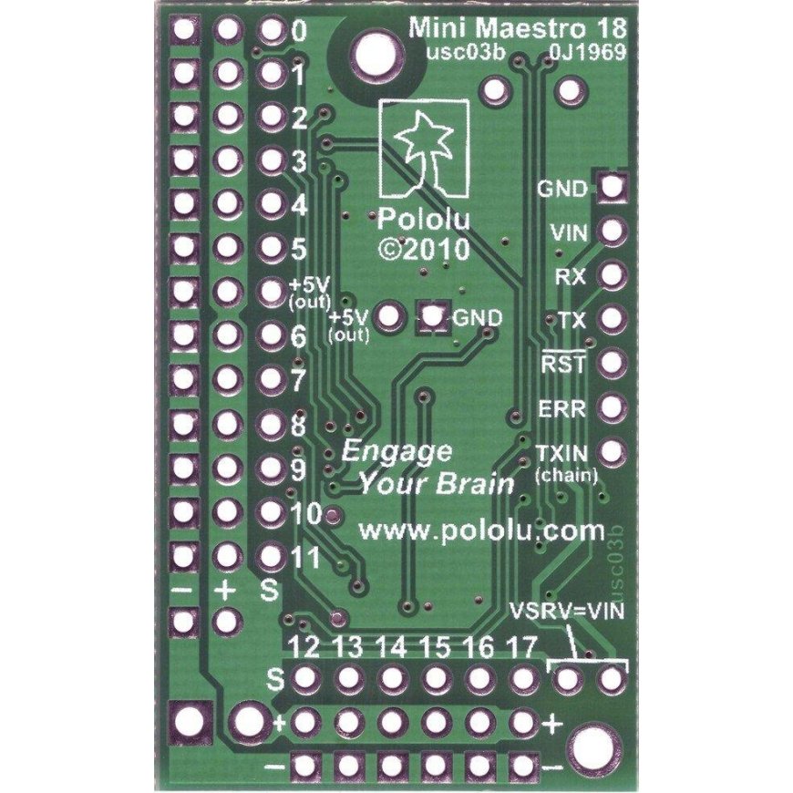 Mini Maestro USB 18-kanavainen servoohjain, Pololu 1354 – 4