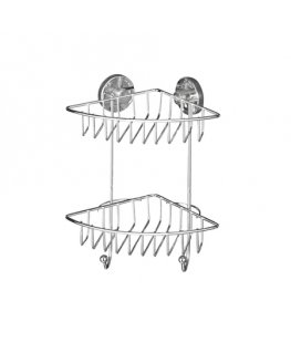 WENKO Vacuum-Loc 2-tier corner rack Bari