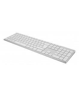 Deltaco TB-402 näppäimistö Universaali USB + Bluetooth QWERTY Hopea, Valkoinen