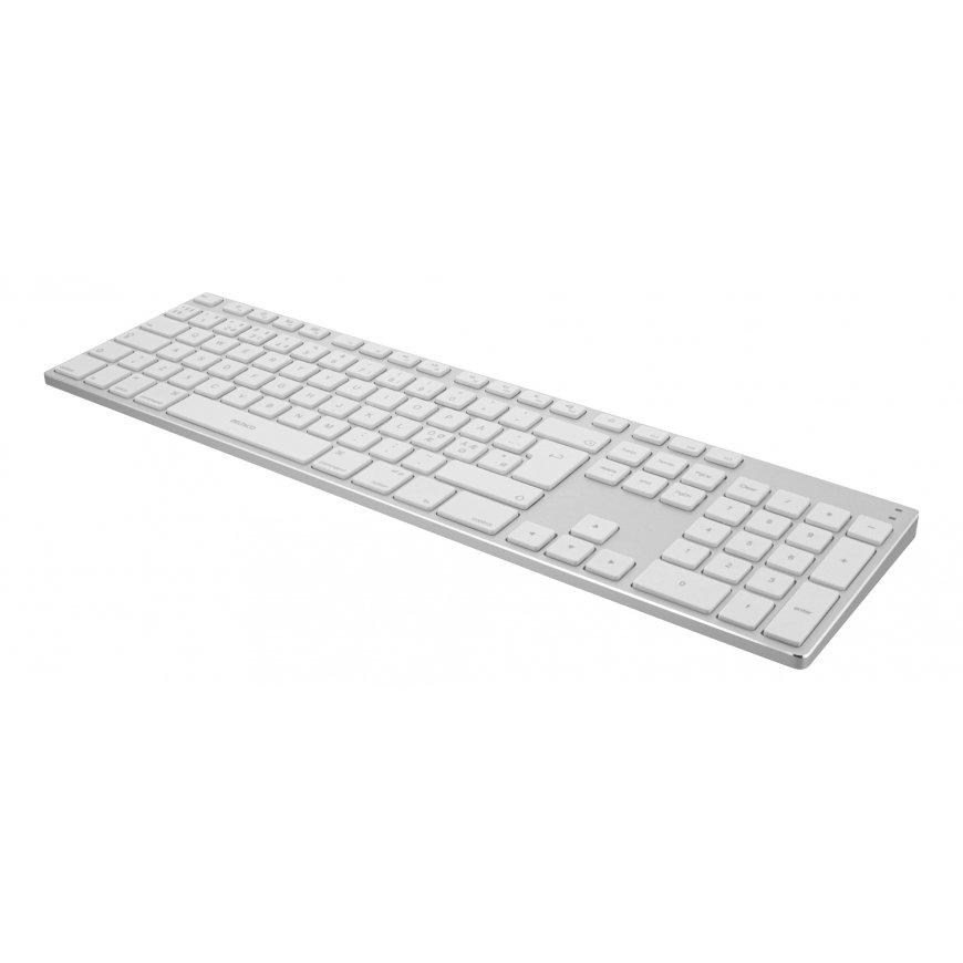 Deltaco TB-402 klaviatuur Universaalne USB + Bluetooth QWERTY Hõbe, Valge