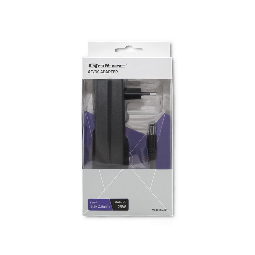 Qoltec 50781 strāvas adapteris & pārveidotājs Iekštelpas 25 W Melns – 3