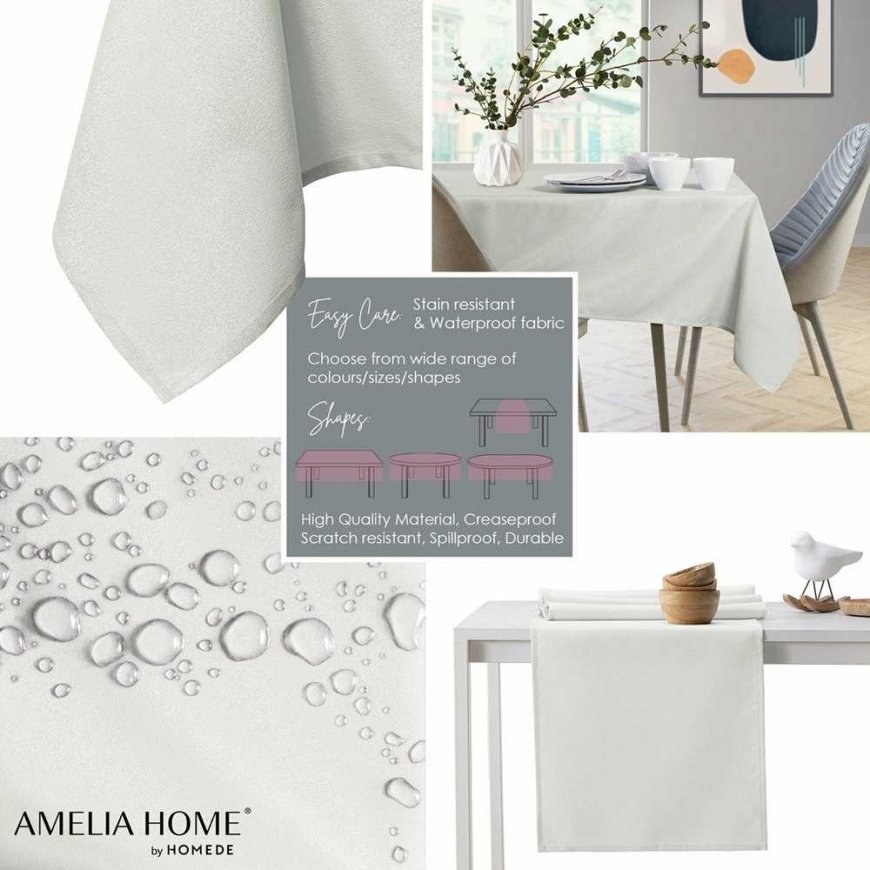 AmeliaHome Tablecloth AH EMPIRE HMD CREAM R100X100 – 2