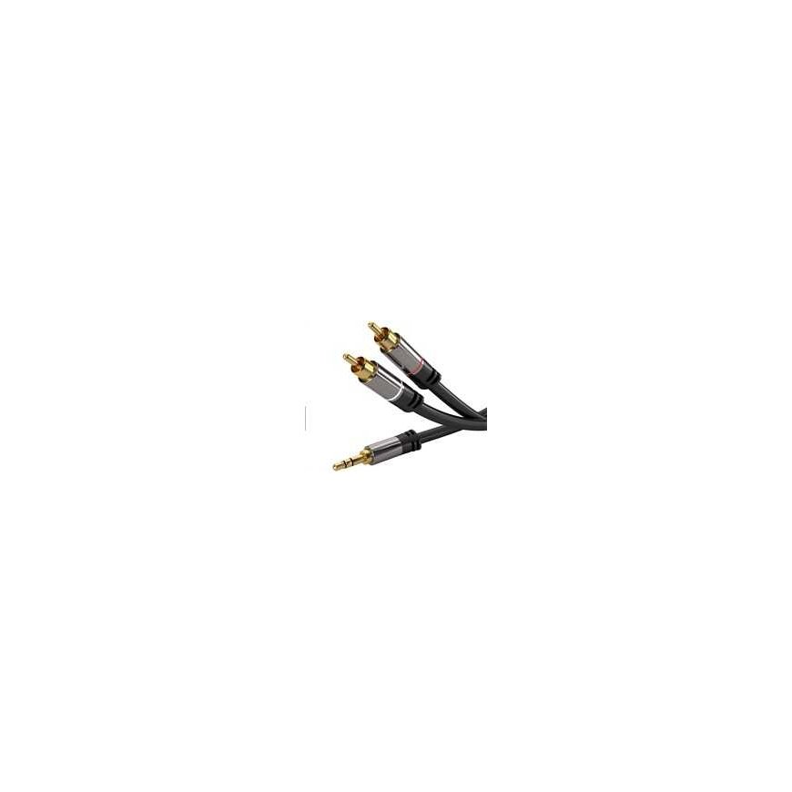 PREMIUMCORD-kaapeli, Jack 3,5mm-2xCINCH M/M 1,5m