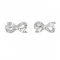 Evolution Group Silver earrings with white zircon hoop 11064.1 Evolution Group Silver earrings with white zircon hoop 11064.1