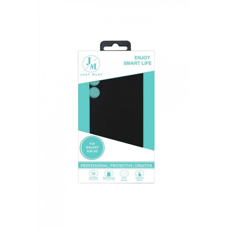 Case Just Must JM REGULAR DEFENSE SILICONE for Galaxy A36, Black – 2