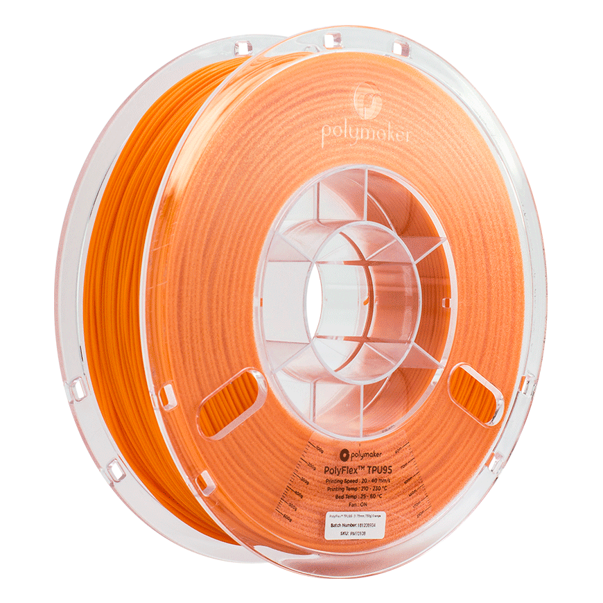 Polymaker PolyFlex TPU-95A - 0,75 kg - 1,75 mm - Oranssi