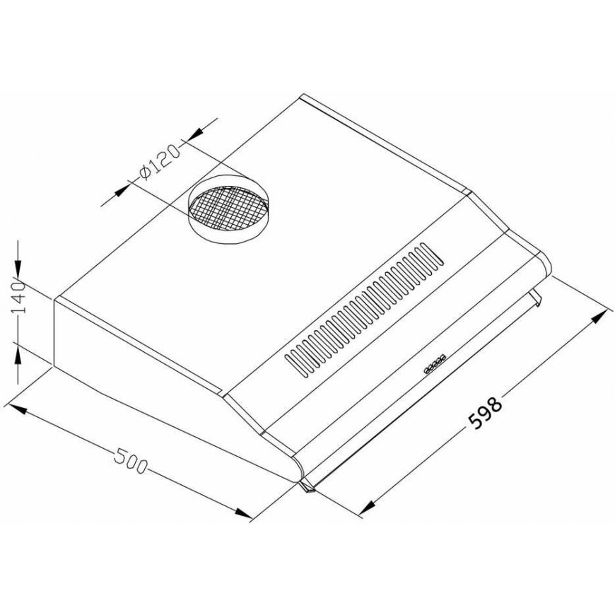 Cooker hood under the cabinet - 60 cm Berdsen BE-10-A absorber white – 5