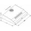 Gartraukis Virtuvės gaubtas po spintele - 60 cm Berdsen BE-10-A absorberis baltas