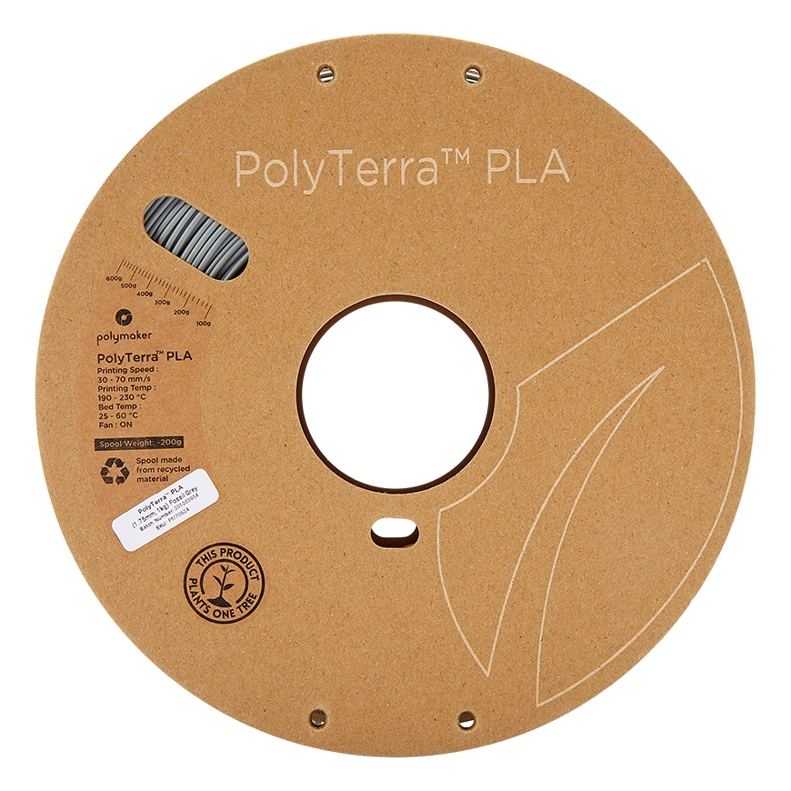 Polymaker PolyTerra PLA - 1kg - 1.75mm - Fossil Grey – 3