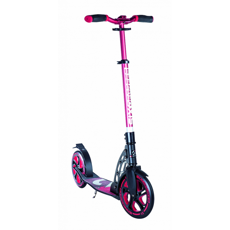 Six Degrees Authentic Sport taittuva skootterin pyörän halkaisija 230 mm ja 215 mm punainen