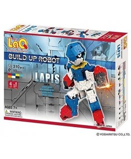 Japanese educational constructor LaQ "Robot Lapis" (310 parts, 10 "Hamacron" parts (wheels and axles), 4 schemes, 7 colors)