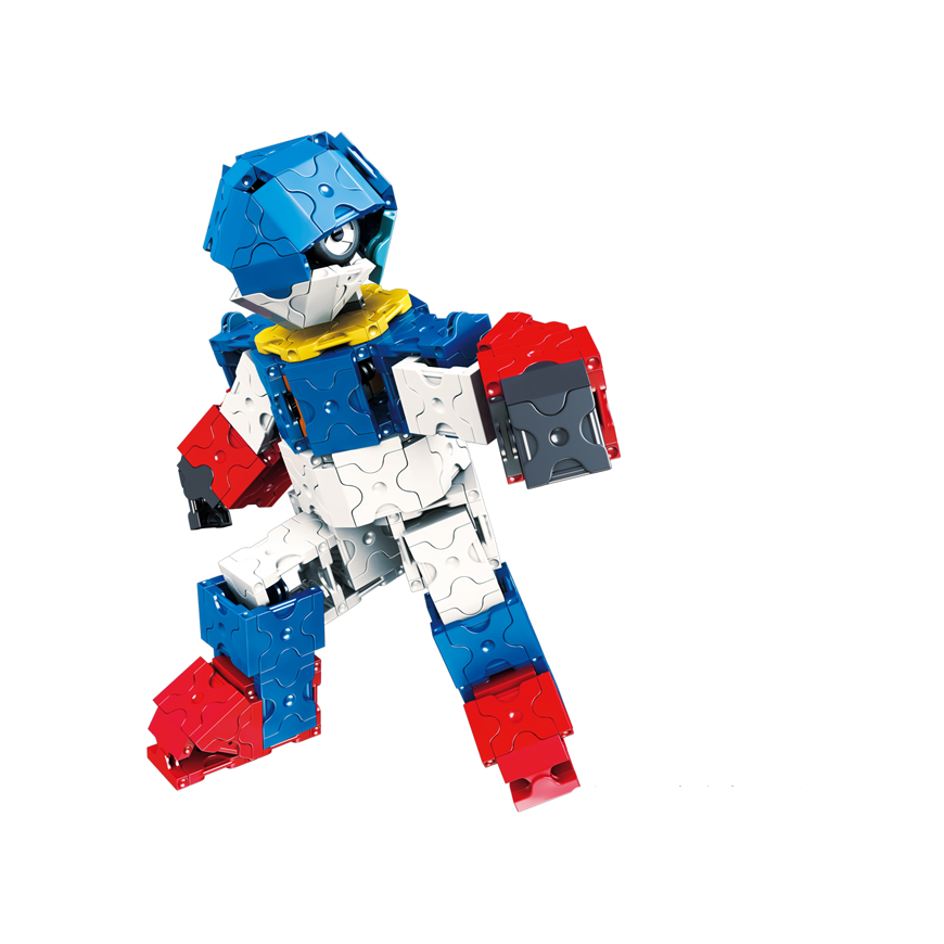 Japanese educational constructor LaQ "Robot Lapis" (310 parts, 10 "Hamacron" parts (wheels and axles), 4 schemes, 7 colors) – 3