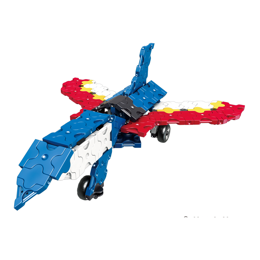 Japanese educational constructor LaQ "Robot Lapis" (310 parts, 10 "Hamacron" parts (wheels and axles), 4 schemes, 7 colors) – 4