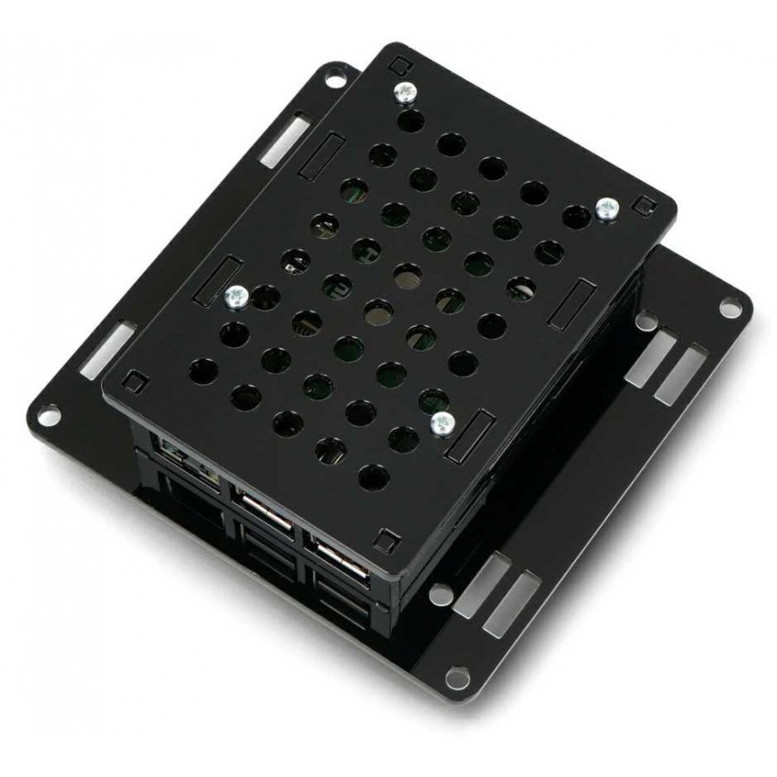 Gravlaser Case for Raspberry Pi 5 Vesa v2 for mounting on a monitor - black