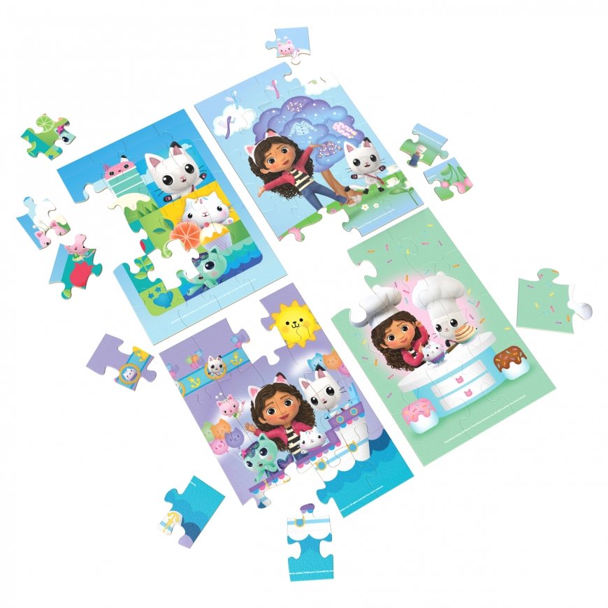 Games Gabby’s Dollhouse, 4 Wood Puzzles 12pc 16pc 20pc 24pc Jigsaw Puzzles Kids Puzzles, for Prescho – 2