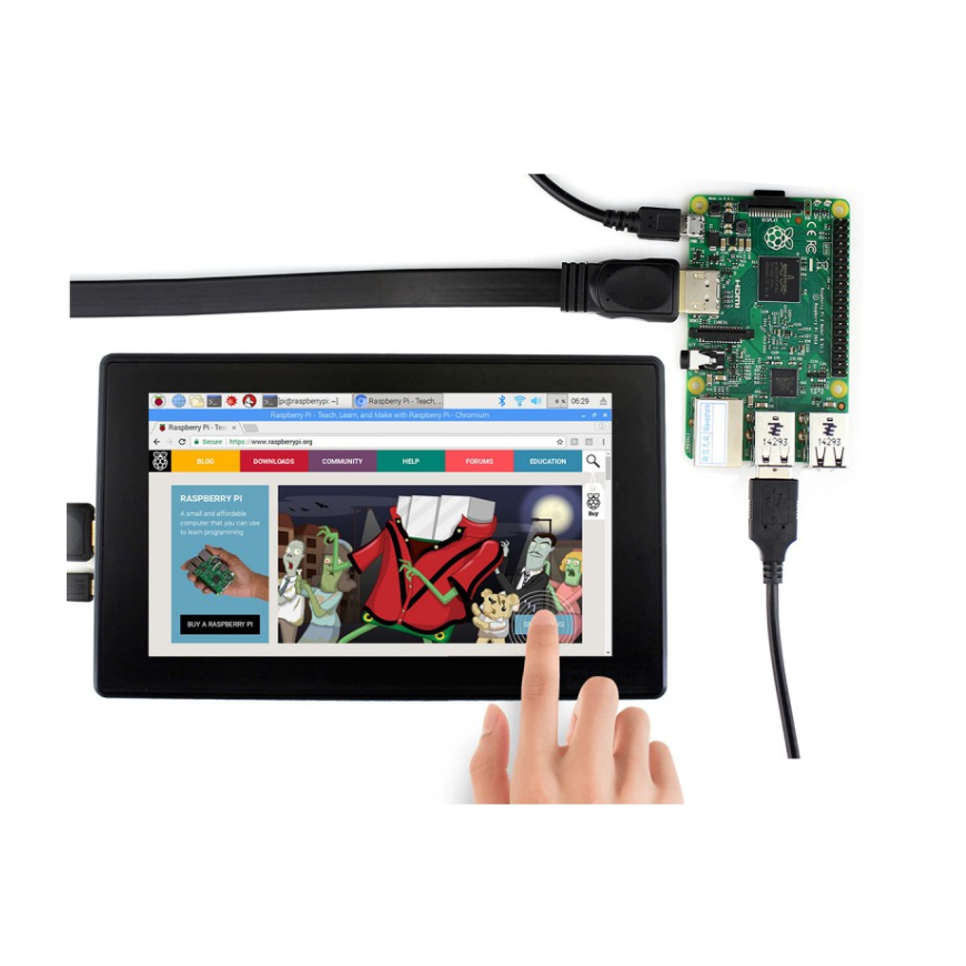 Waveshare Capacitive Touch Screen for Raspberry Pi 3B+/3B/2B/Zero Microcomputer - LCD IPS 7 – 4