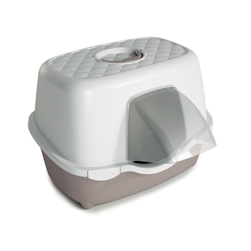 Stefanplast Kissanhiekkalaatikko Tres Chic Outdoor 56x54,5x39cm valkoinen|vaaleanharmaa