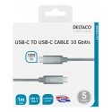 Deltaco USBC-1417M USB-kaapeli USB 3.2 Gen 2 (3.1 Gen 2) 1 m Hopea Deltaco USBC-1417M USB-kaapeli USB 3.2 Gen 2 (3.1 Gen 2) 1 m Hopea
