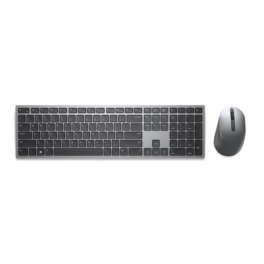 DELL KM7321W tastatūra Pele iekļauta Birojs RF bezvadu sakari + Bluetooth QWERTZ Čehu, Slovāku Pelēk