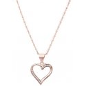 Beneto Rose gold plated silver pendant with heart AGS289 / 47-ROSE Beneto Rose gold plated silver pendant with heart AGS289 / 47-ROSE