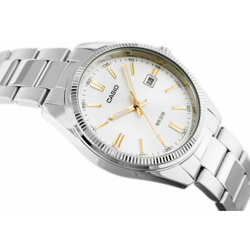 Laikrodis vyrams Casio DATE - Sidabrinis, GOLD INDEXES (Ø 39 mm) – 3