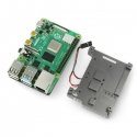 Oem Raspberry Pi 4B aluminum radiator with two fans - box gray Oem Raspberry Pi 4B aluminum radiator with two fans - box gray