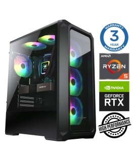 INTOP Ryzen 5 5500 16 Gt 250SSD M.2 NVME RTX3050 6 Gt ilman käyttöjärjestelmää