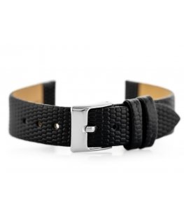 Pacific W107 leather watch strap - black/sr. 20mm
