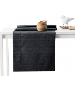 AmeliaHome Tablecloth AH VESTA BRD Black 40X300