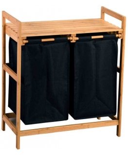 Kesper Bamboo laundry basket, two compartments, 64 x 73 cm