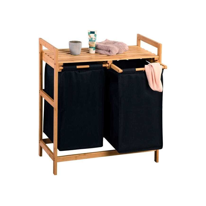 Kesper Bamboo laundry basket, two compartments, 64 x 73 cm – 2