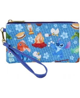 Loungefly Disney Stitch Camping Cuties zipper wristlet wallet