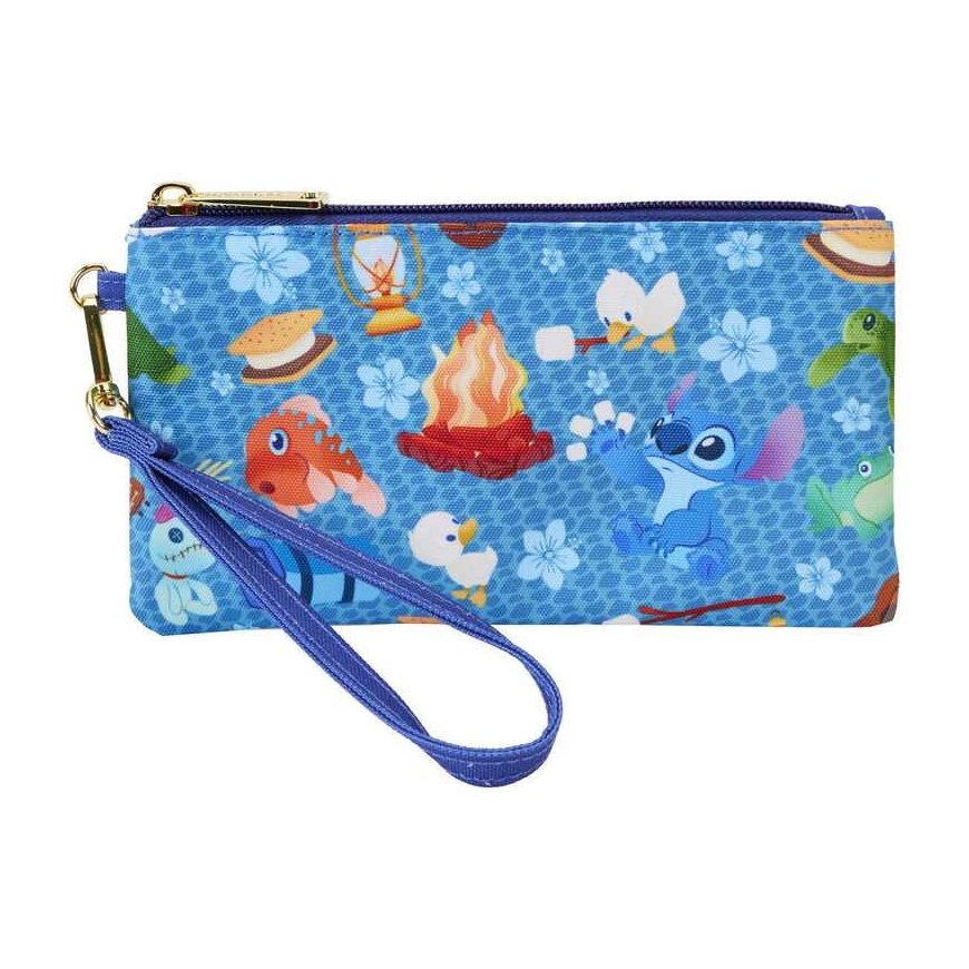 Loungefly Disney Stitch Camping Cuties zipper wristlet wallet