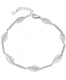 Moiss Elegant silver bracelet with zircons B0000736