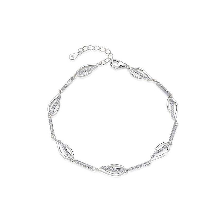 Moiss Elegant silver bracelet with zircons B0000736