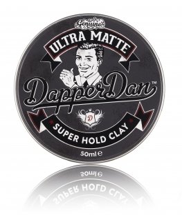 Dapper Dan Ultra Matte Super Hold Clay Itin stiprios fiksacijos matinis modeliavimo molis, 50 ml