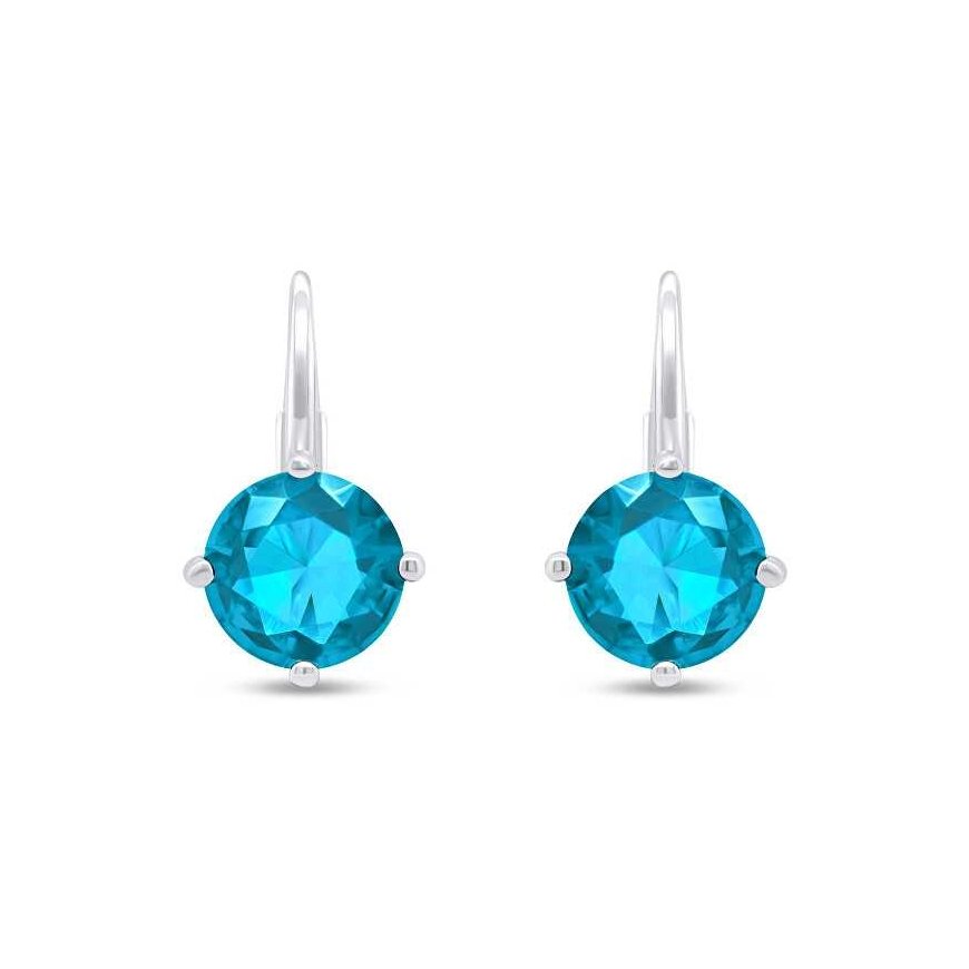 Brilio Silver Gorgeous silver earrings with blue zircons EA302WAQ – 2