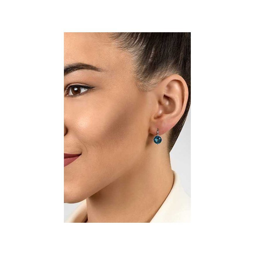Brilio Silver Gorgeous silver earrings with blue zircons EA302WAQ – 3