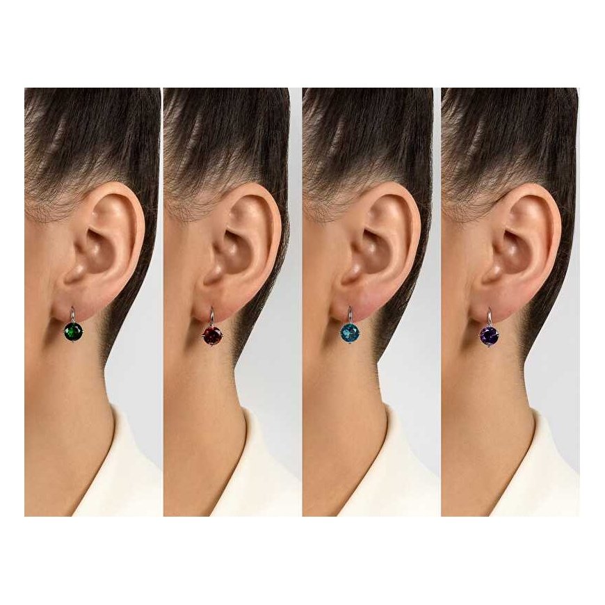 Brilio Silver Gorgeous silver earrings with blue zircons EA302WAQ – 5