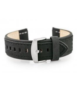 Pacific W80 leather watch strap - black - 24mm