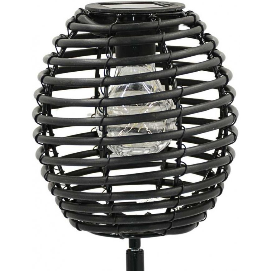 SOLAR LAMP CUBIC RATTAN Black PROGARDEN – 3