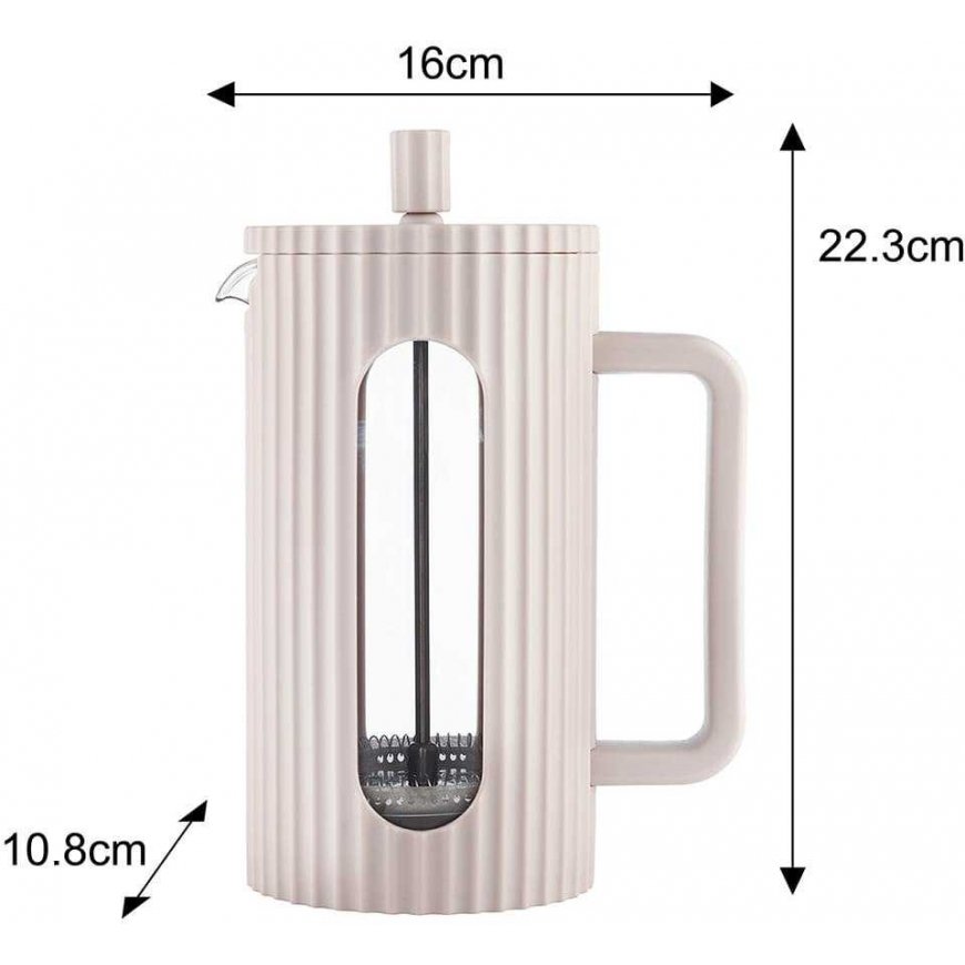TEA COFFEE INFUSER GLASS FRENCH PRESS 1000 ML BEIGE KLAUSBERG KB-7754 – 2