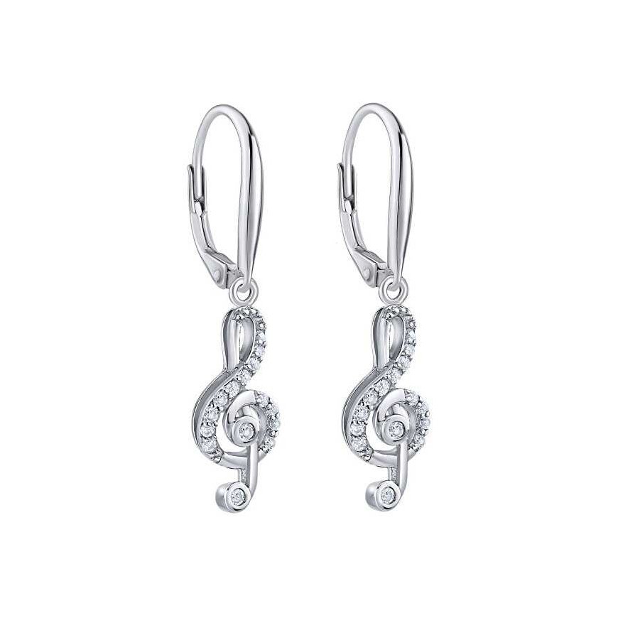 Silvego Designer silver earrings treble clef JJJED1098