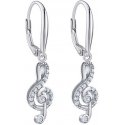 Silvego Designer silver earrings treble clef JJJED1098 Silvego Designer silver earrings treble clef JJJED1098