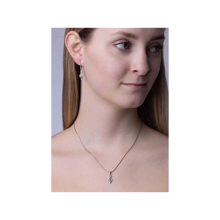 Silvego Designer hopeiset korvakorut diskanttiavain JJJED1098 – 3