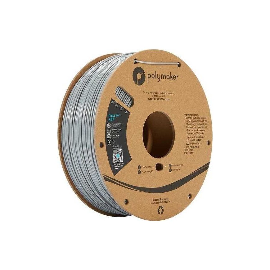 Polymaker PolyLite ABS - 1kg - 1,75mm - Harmaa – 5