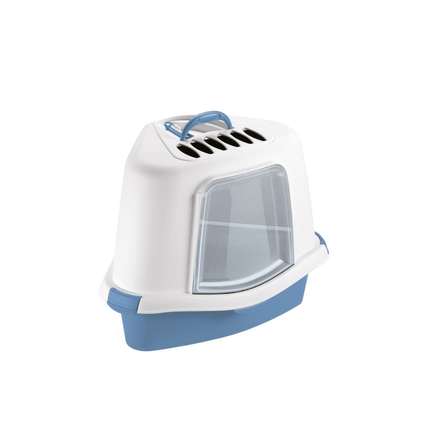 Stefanplast Kissanhiekkalaatikko Sprint Corner Plus 56x40x40cm sininen|valkoinen